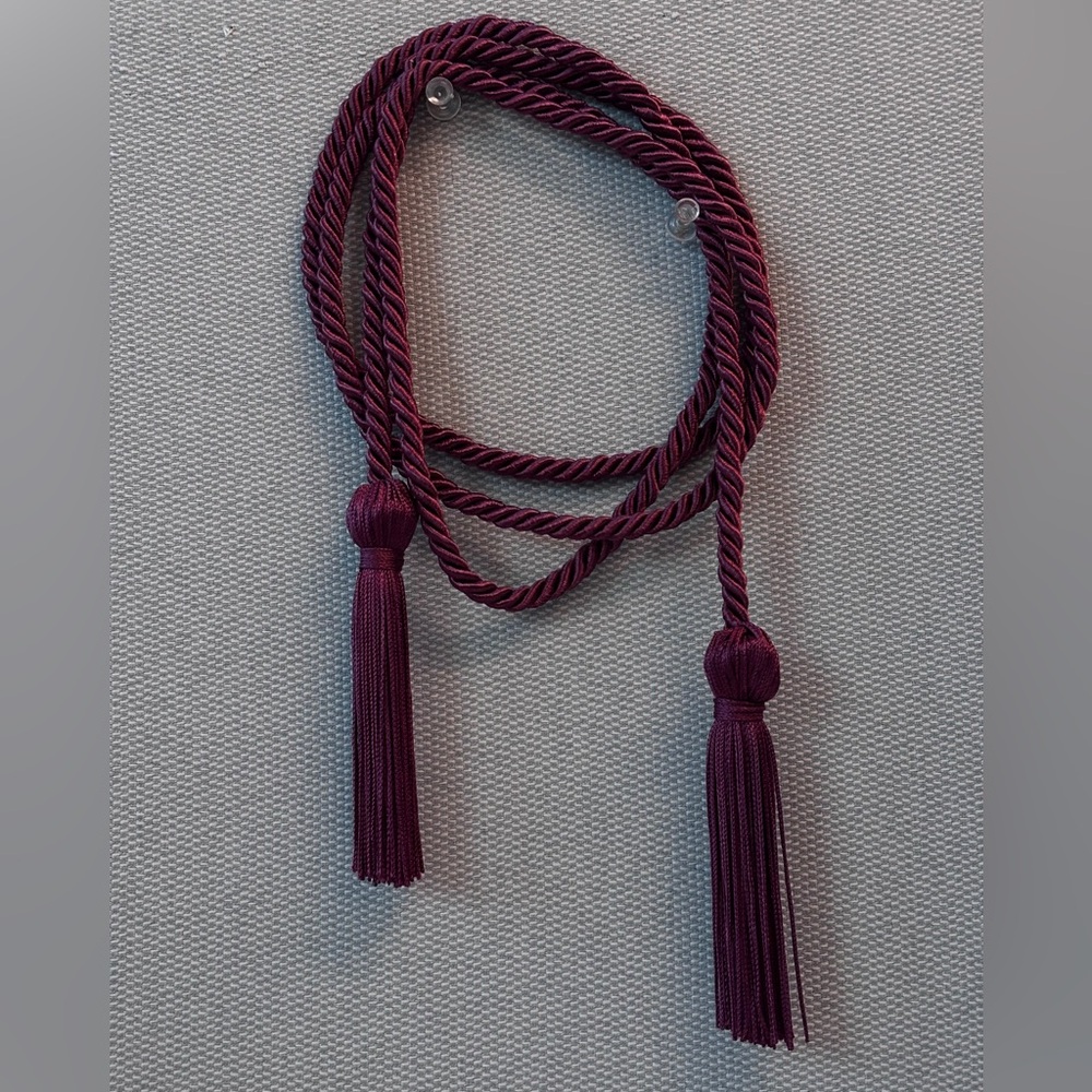 Burgundy Tassel Rope Belt